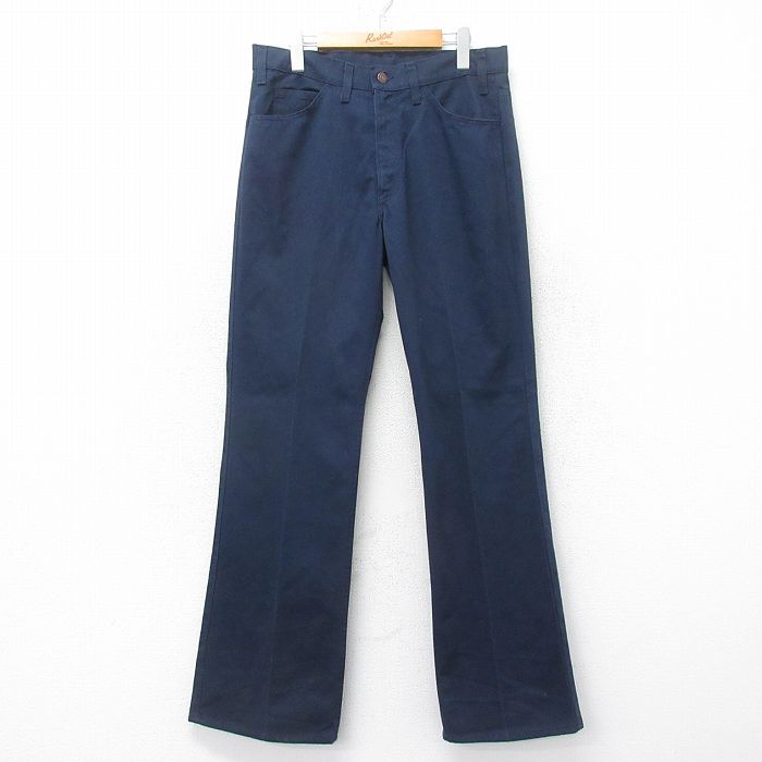 【20%OFF】W34★古着 リーバイス Levis 517 パンツ メンズ 70年代 70s スタプレ フレア ブーツカット ヒゲ タロン 紺 ネイビー 【spe】 25jul18 中古 ボトムス ロング