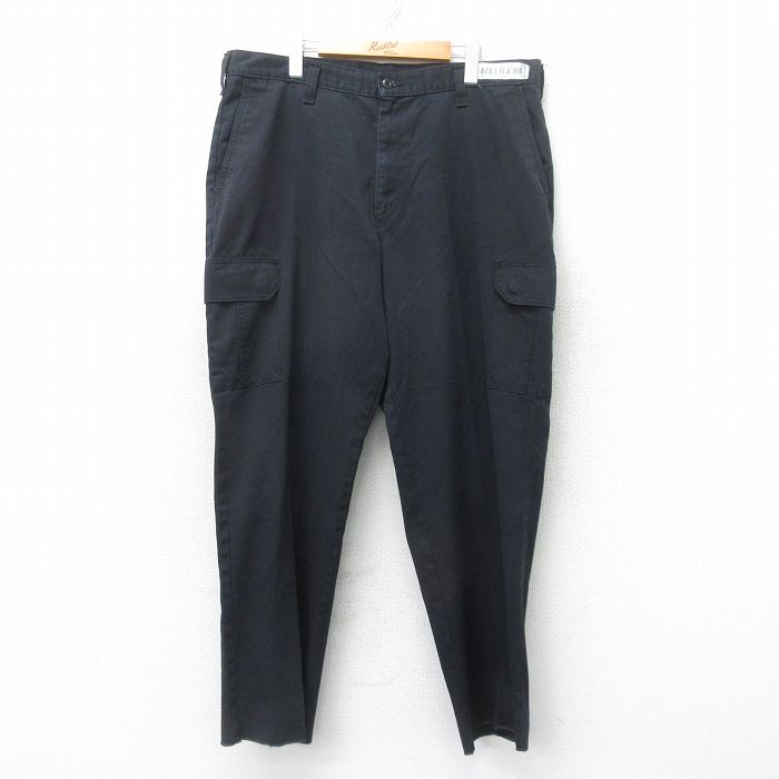 【50%OFF】W39★古着 ワーク カーゴ パンツ メンズ CiNTAS 黒 ブラック 25jul18 中古 ボトムス ロング