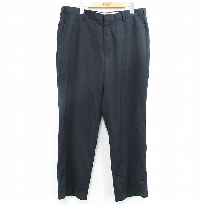 W38★古着 エルエルビーン LLBEAN スラックス パンツ メンズ 黒 ブラック 25jul18 中古 ボトムス ロング