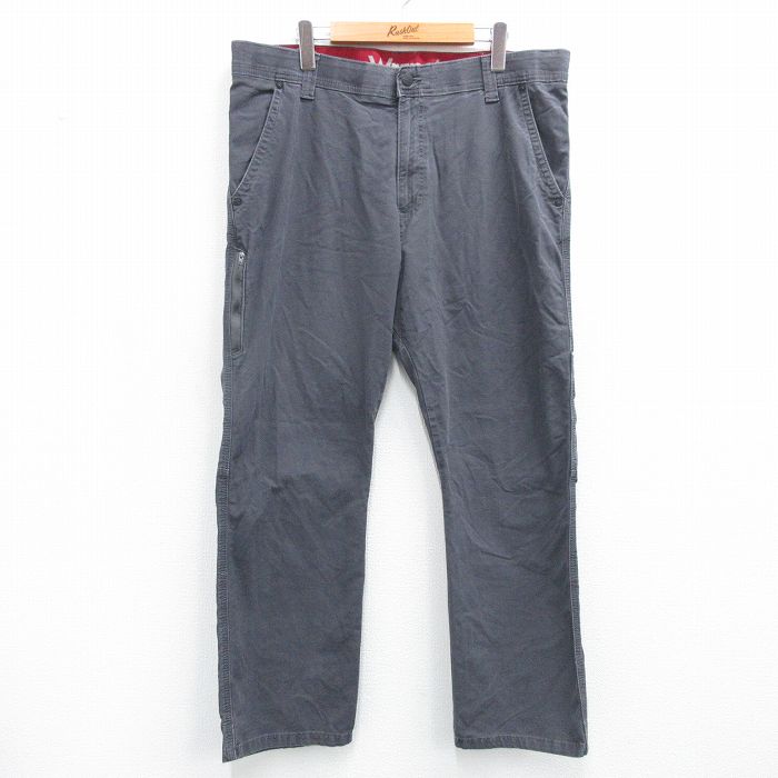 【20%OFF】W37★古着 ラングラー Wrangler パンツ メンズ 濃グレー 25jul18 中古 ボトムス ロング