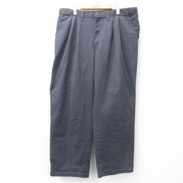 W39★古着 ディッキーズ Dickies ワーク パンツ メンズ 大きいサイズ 濃グレー 25jul18 中古 ボトムス ロング