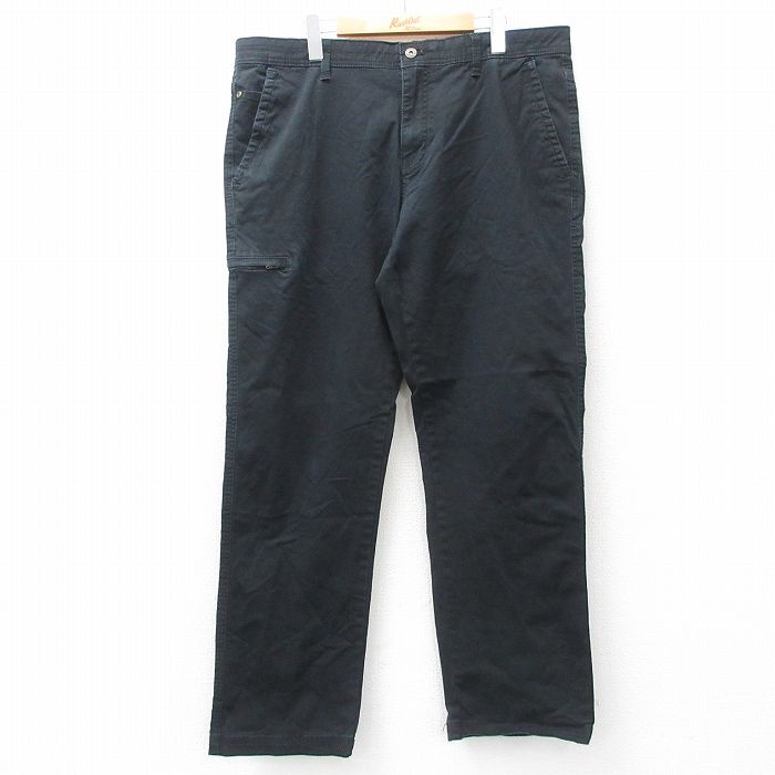 W38★古着 パンツ メンズ 黒 ブラック 25jul18 中古 ボトムス ロング