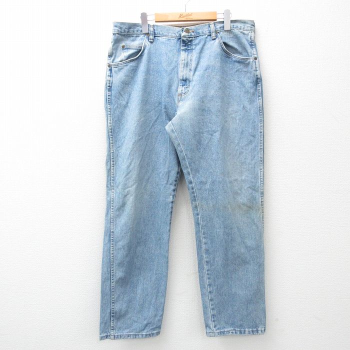 W37★古着 ラングラー Wrangler ジーンズ メンズ 00年代 00s コットン 紺 ネイビー デニム 25jul18 中古 ボトムス ジーパン Gパン ロング パンツ
