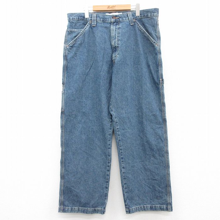 W38★古着 リーバイス Levis ペインター パンツ メンズ コットン 紺 ネイビー デニム 25jul18 中古 ボトムス ロング