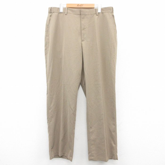 W38★古着 エルエルビーン LLBEAN スラックス パンツ メンズ ベージュ カーキ 25jul18 中古 ボトムス ロング