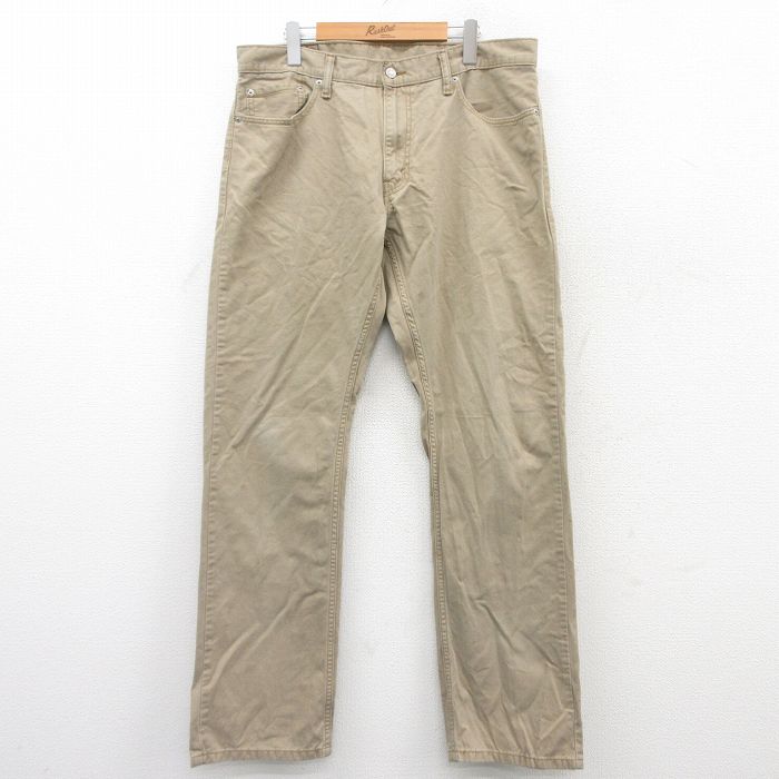 W36★古着 リーバイス Levis 514 パンツ メンズ コットン ベージュ カーキ 25jul18 中古 ボトムス ロング