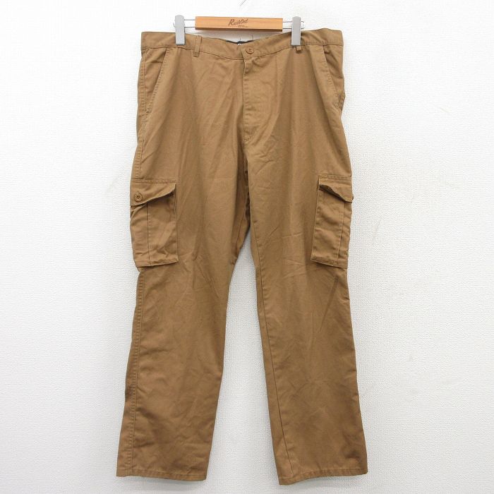 W38★古着 カーゴ パンツ メンズ 茶系 ブラウン 25jul18 中古 ボトムス ロング