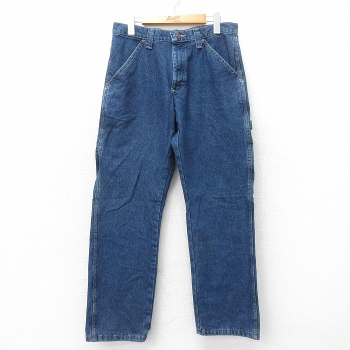 W29★古着 ラングラー Wrangler ペインター パンツ メンズ 濃紺 ネイビー デニム 25jul24 中古 ボトムス ロング