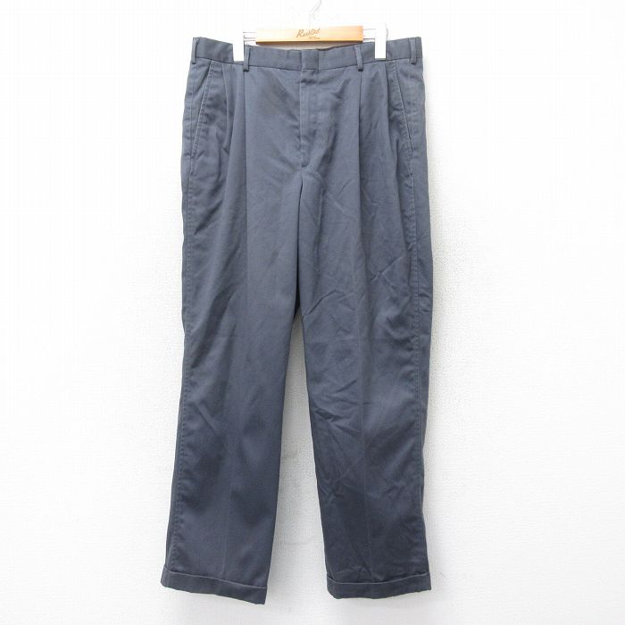 W34★古着 ランズエンド パンツ メンズ 00年代 00s グレー 25jul24 中古 ボトムス ロング