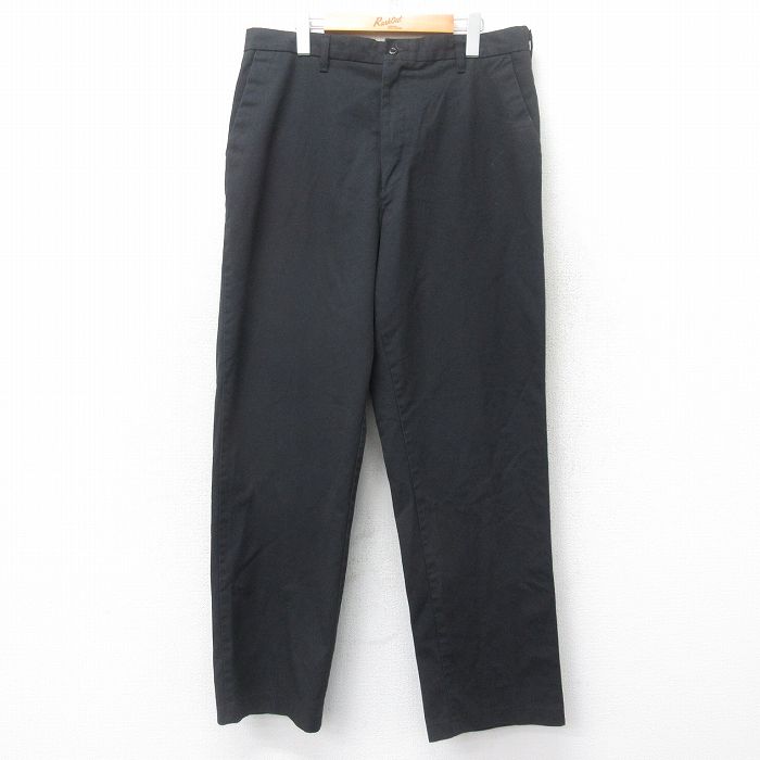 W36★古着 ワーク パンツ メンズ 黒 ブラック 25jul24 中古 ボトムス ロング