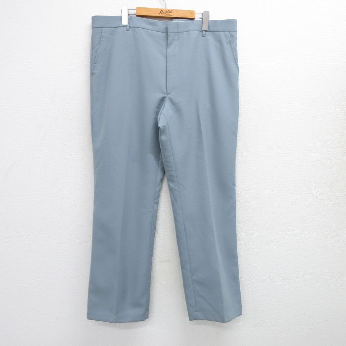 【20%OFF】W40★古着 スラックス パンツ メンズ 80年代 80s 大きいサイズ USA製 タロン 薄紺 ネイビー 25jul24 中古 ボトムス ロング