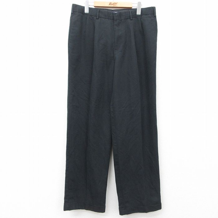 【20%OFF】W35★古着 ドッカーズ パンツ メンズ 黒 ブラック 25jul24 中古 ボトムス ロング