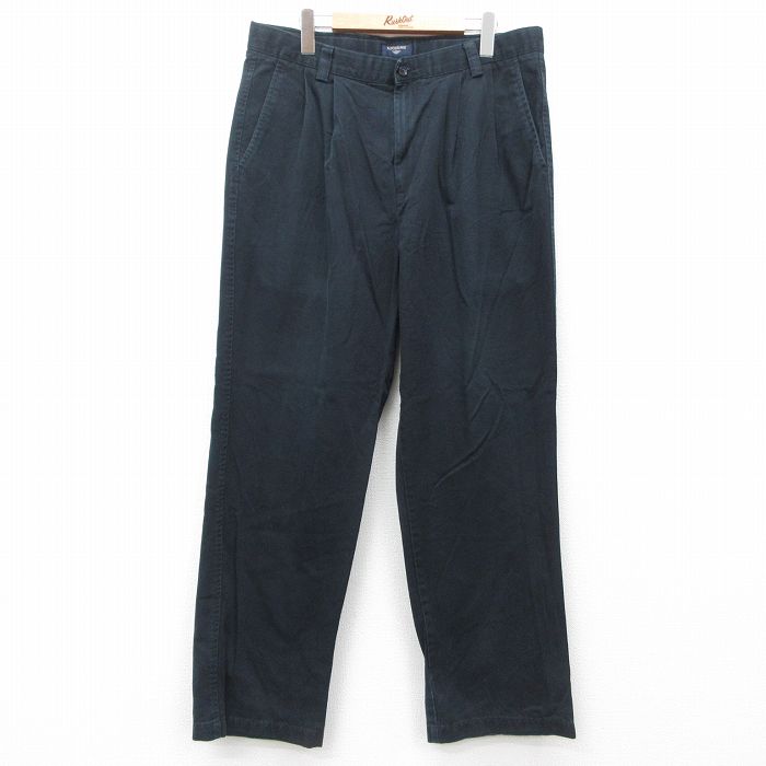 W35★古着 ドッカーズ パンツ メンズ コットン 黒 ブラック 25jul24 中古 ボトムス ロング