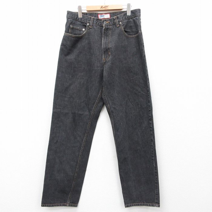 W33★古着 オールドネイビー OLD NAVY ジーンズ メンズ 00年代 00s コットン 黒 ブラック デニム 【spe】 25jul24 中古 ボトムス ジーパン Gパン ロング パンツ