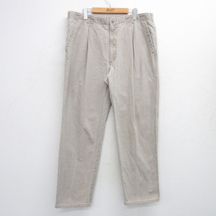 【20%OFF】W39★古着 ドッカーズ パンツ メンズ 90年代 90s ダック地 コットン 薄ベージュ カーキ 【spe】 25jul25 中古 ボトムス ロング