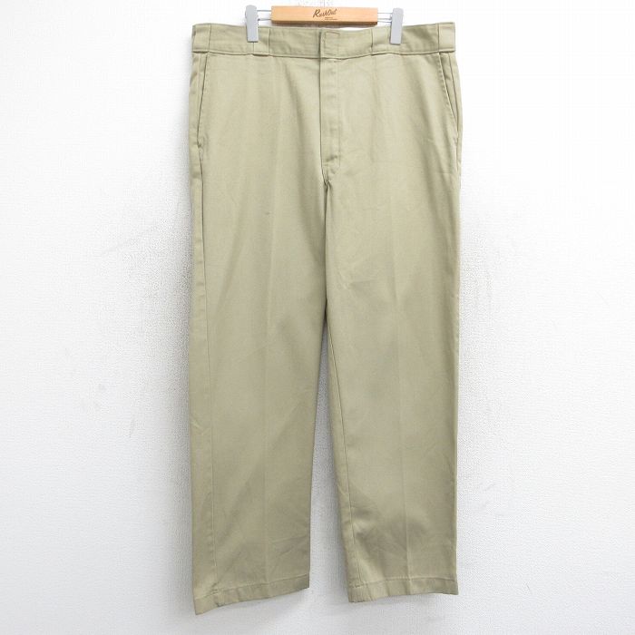 【20%OFF】W38★古着 ワーク パンツ メンズ ベージュ カーキ 25jul30 中古 ボトムス ロング