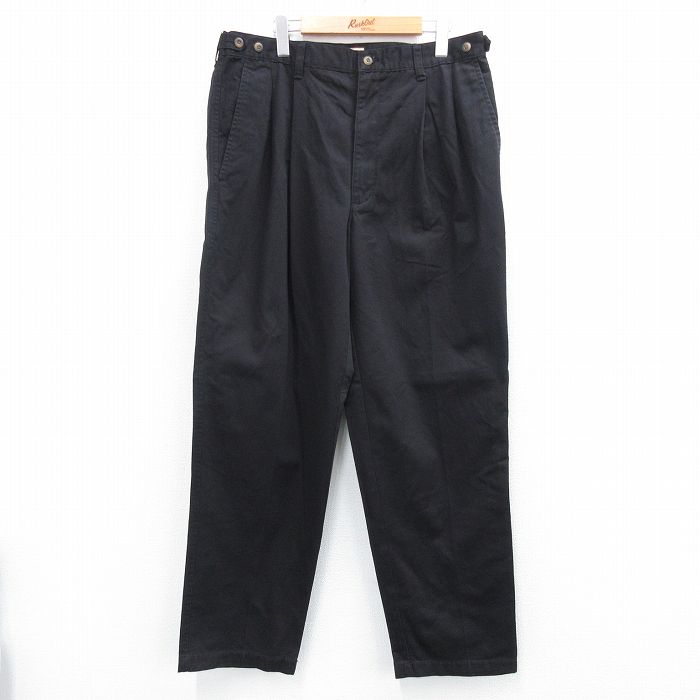W38★古着 チェロキー パンツ メンズ コットン 黒 ブラック 25jul30 中古 ボトムス ロング
