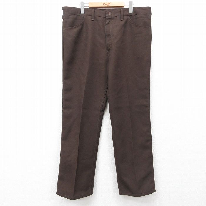 W40★古着 ラングラー Wrangler ランチャー パンツ メンズ 90年代 90s大きいサイズ USA製 茶 ブラウン 【spe】 25jul30 中古 ボトムス ロング