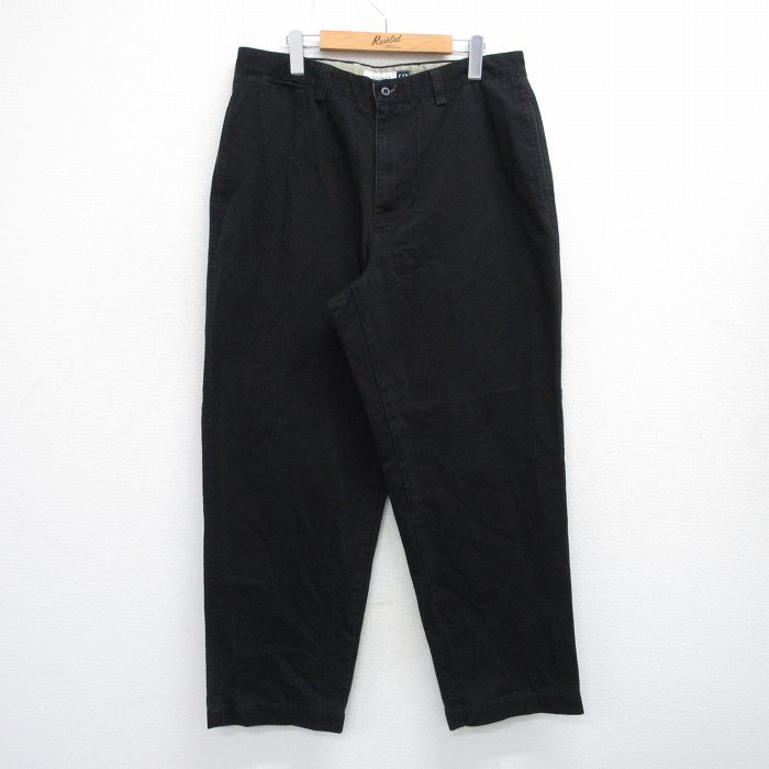 W36★古着 ギャップ GAP パンツ メンズ 00年代 00s テーパード コットン 黒 ブラック 【spe】 25jul30 中古 ボトムス ロング