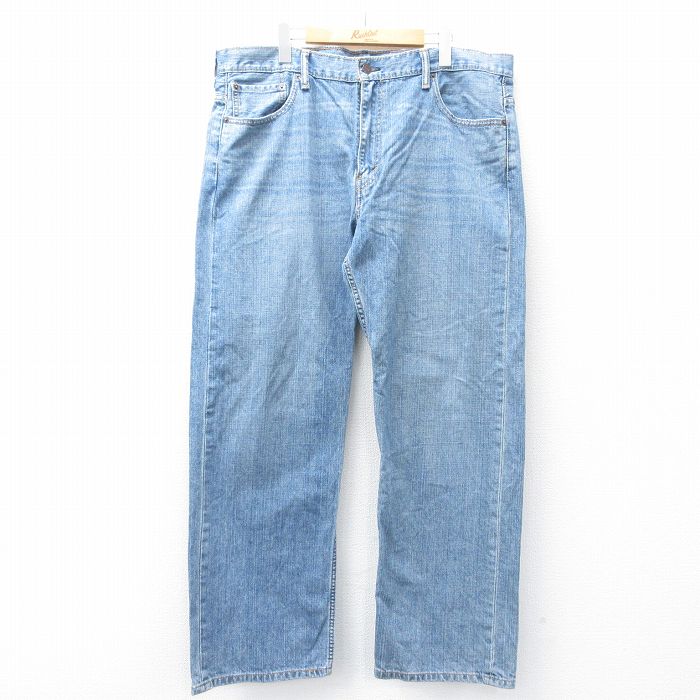 W39★古着 リーバイス Levis 569 ジーンズ メンズ ヒゲ コットン 紺 ネイビー デニム 25jul31 中古 ボトムス ジーパン Gパン ロング パンツ