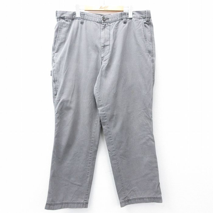 【50%OFF】W40★古着 ドッカーズ パンツ メンズ ダック地 大きいサイズ コットン グレー 25jul31 中古 ボトムス ロング