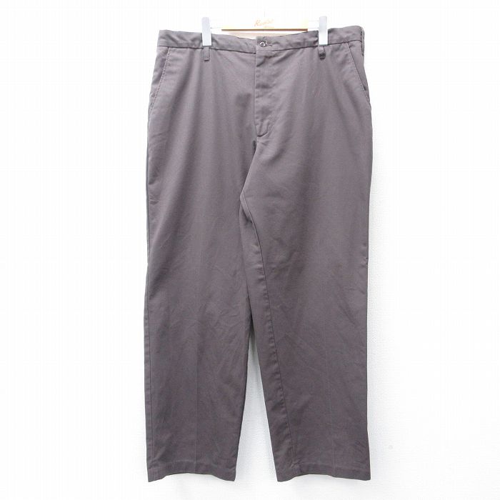 W38★古着 ワーク パンツ メンズ 濃グレー 25jul31 中古 ボトムス ロング
