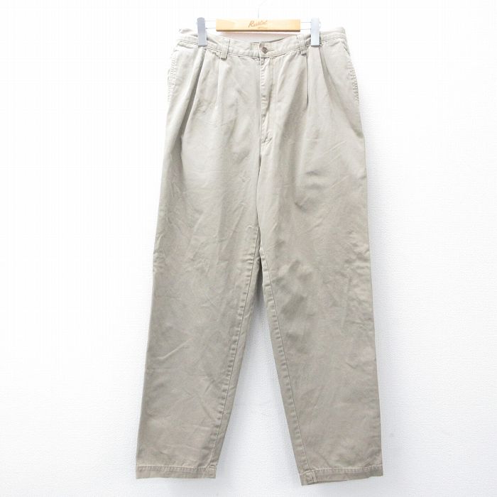 W35★古着 ギャップ GAP パンツ メンズ 90年代 90s 薄ベージュ カーキ 25jul31 中古 ボトムス ロング