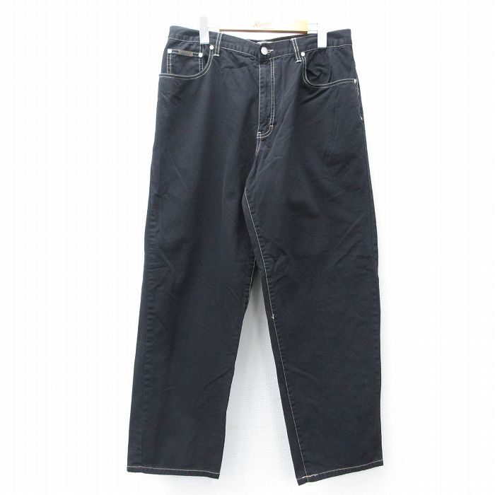 W36★古着 カルバンクライン Calvin Klein ジーンズ メンズ コットン 黒 ブラック デニム 【spe】 25jul31 中古 ボトムス ジーパン Gパン ロング パンツ