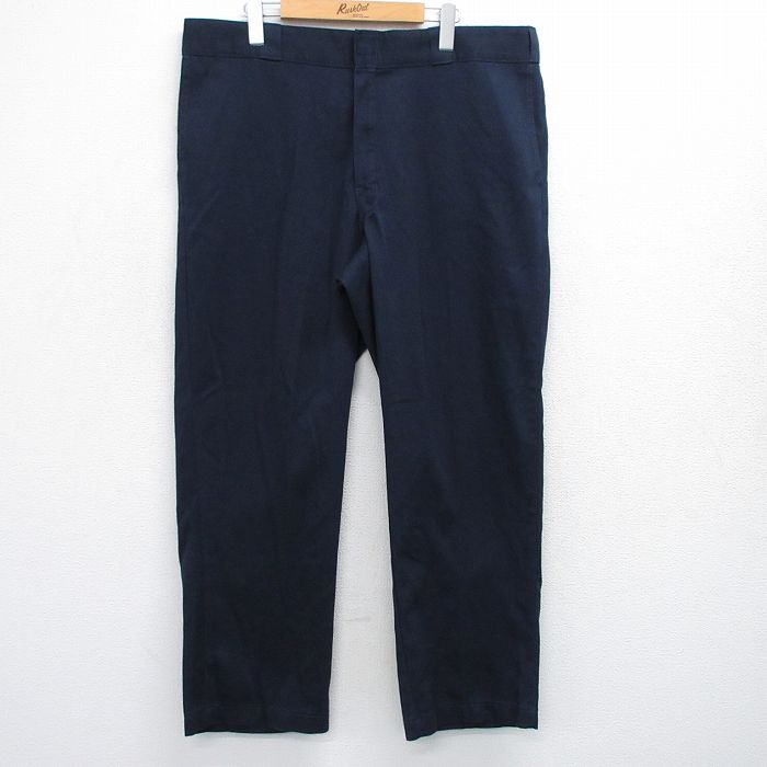 W40★古着 ディッキーズ Dickies ワーク パンツ メンズ 874 大きいサイズ 紺 ネイビー 25jul31 中古 ボトムス ロング