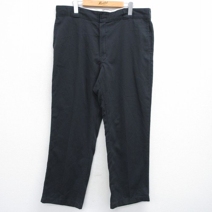 W38★古着 ディッキーズ Dickies ワーク パンツ メンズ 874 黒 ブラック 25jul31 中古 ボトムス ロング
