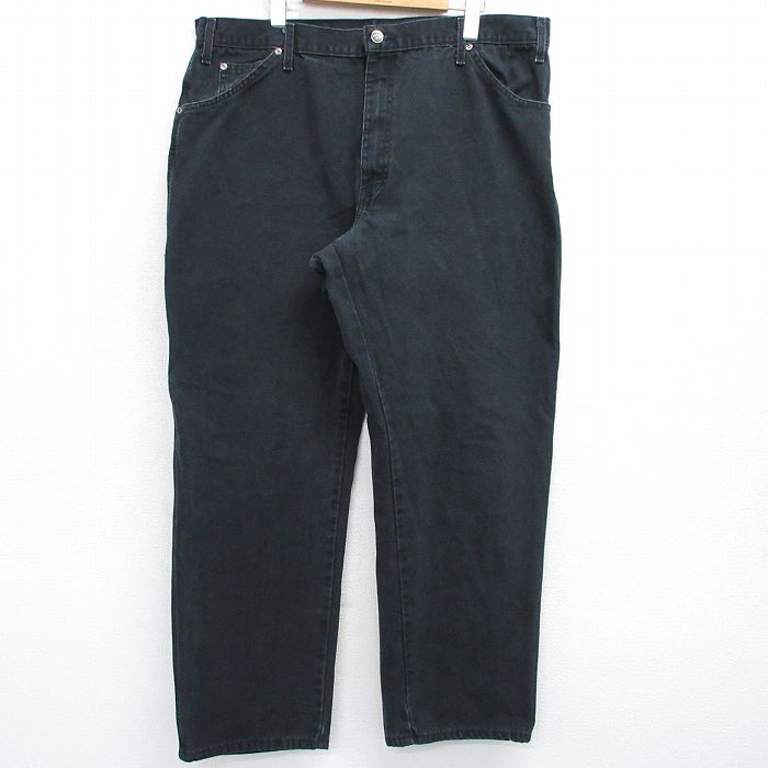 W40★古着 ディッキーズ Dickies ペインター パンツ メンズ ダック地 大きいサイズ コットン 黒 ブラック 【spe】 25jul31 中古 ボトムス ロング
