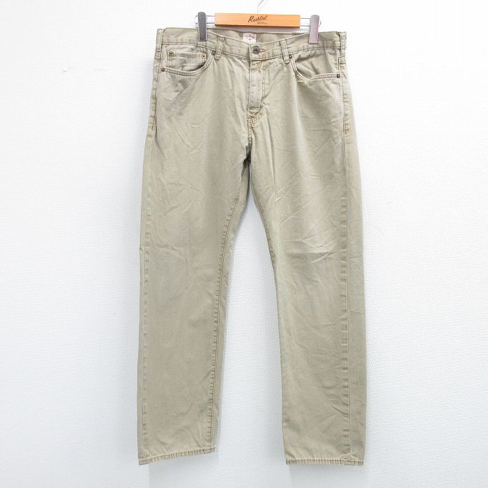 W36★古着 ドッカーズ パンツ メンズ コットン ベージュ カーキ 25jul31 中古 ボトムス ロング