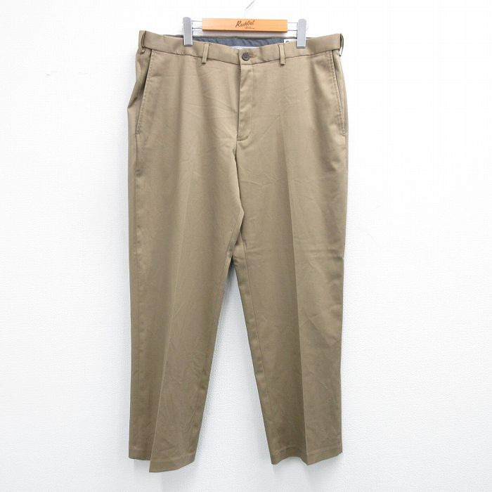 【20%OFF】W38★古着 HAGGAR パンツ メンズ 濃ベージュ カーキ 25jul31 中古 ボトムス ロング