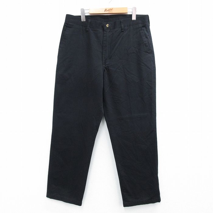 【20%OFF】W35★古着 ラングラー Wrangler パンツ メンズ コットン 黒 ブラック 25jul31 中古 ボトムス ロング