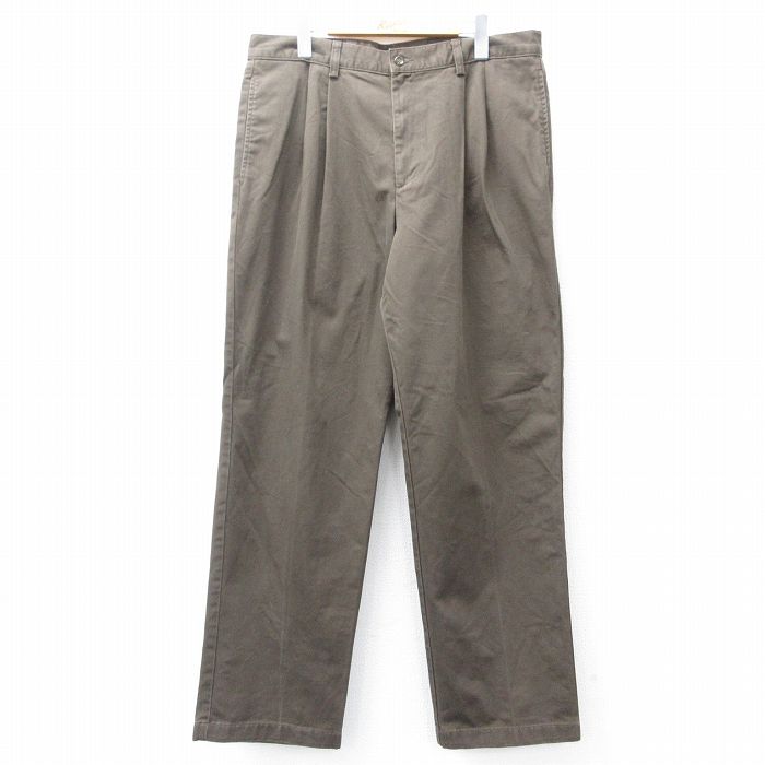 【20%OFF】W36★古着 ドッカーズ パンツ メンズ コットン 茶 ブラウン 25jul31 中古 ボトムス ロング