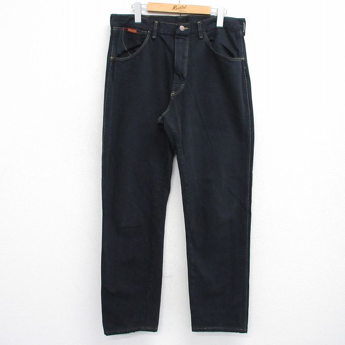 【20%OFF】W36★古着 ラングラー Wrangler ジーンズ メンズ 90年代 90s USA製 黒 ブラック デニム 【spe】 25aug01 中古 ボトムス ジーパン Gパン ロング パンツ