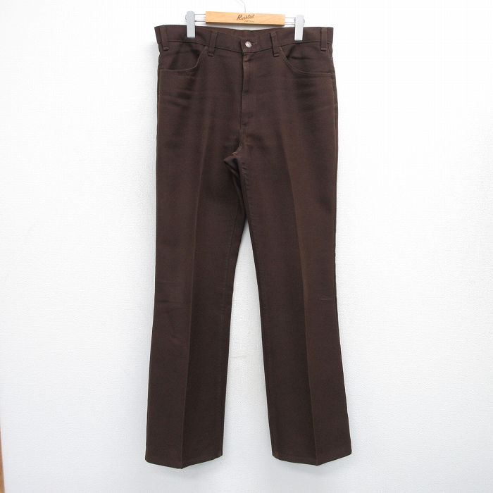 W36★古着 リーバイス Levis 517 パンツ メンズ 80年代 80s フレア USA製 タロン 茶 ブラウン 【spe】 25aug01 中古 ボトムス ロング