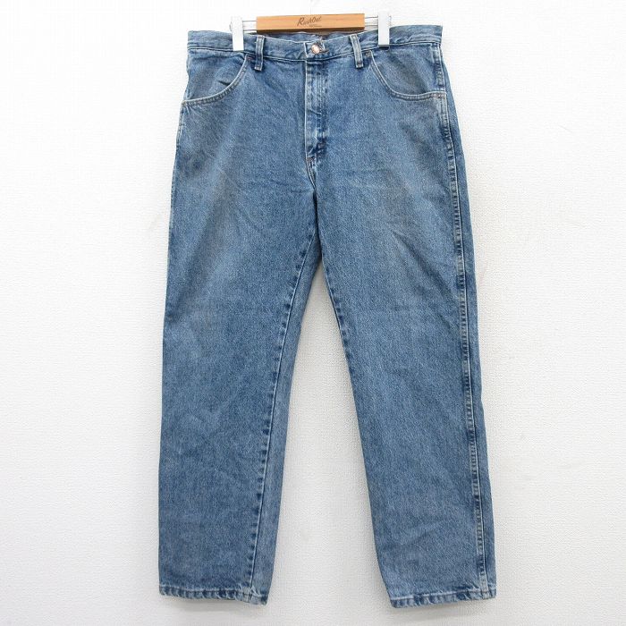 【50%OFF】W38★古着 ラスラー ジーンズ メンズ コットン 紺 ネイビー デニム 25aug04 中古 ボトムス ジーパン Gパン ロング パンツ