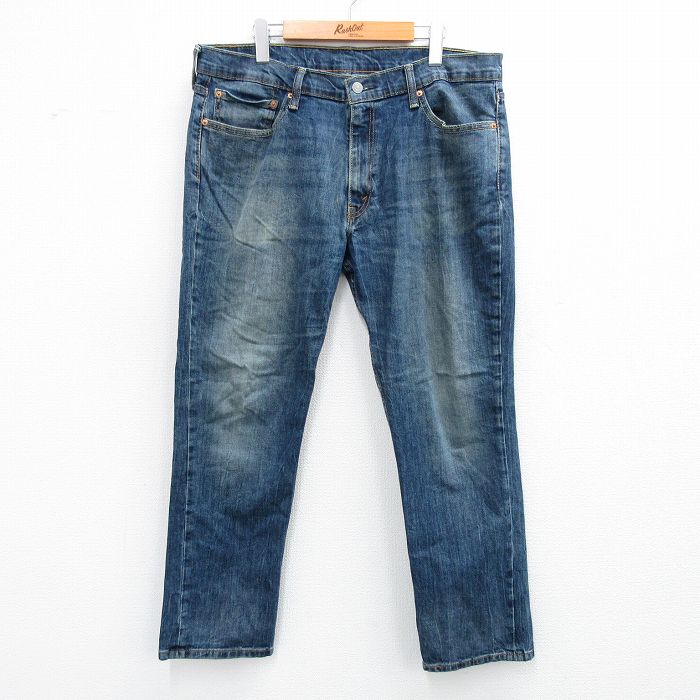 W37★古着 リーバイス Levis 511 ジーンズ メンズ ヒゲ 紺 ネイビー デニム 25aug04 中古 ボトムス ジーパン Gパン ロング パンツ