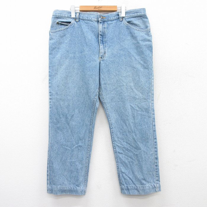 【50%OFF】W39★古着 リー Lee ジーンズ メンズ 90年代 90s 大きいサイズ コットン USA製 薄紺 ネイビー デニム 25aug04 中古 ボトムス ジーパン Gパン ロング パンツ