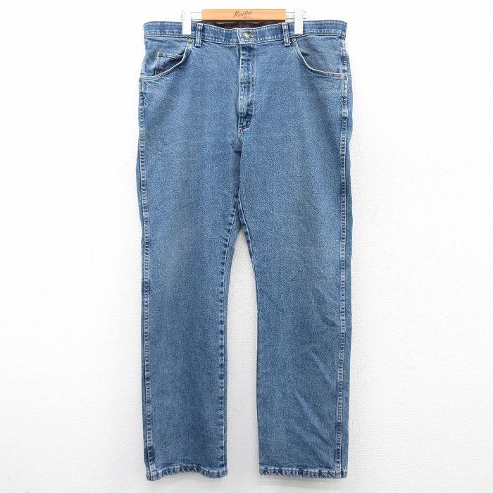 W39★古着 ラングラー Wrangler ジーンズ メンズ 紺 ネイビー デニム 25aug04 中古 ボトムス ジーパン Gパン ロング パンツ