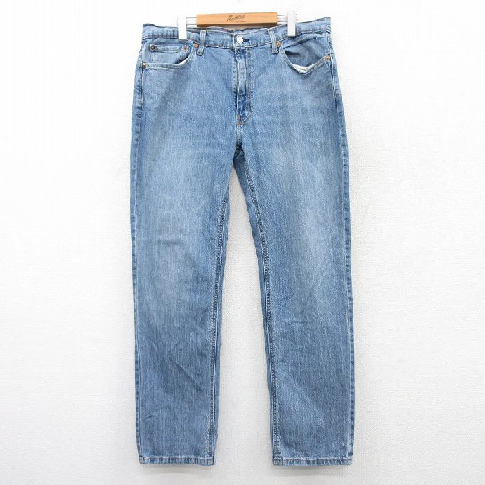 W37★古着 リーバイス Levis 541 ジーンズ メンズ ヒゲ 紺 ネイビー デニム 25aug04 中古 ボトムス ジーパン Gパン ロング パンツ