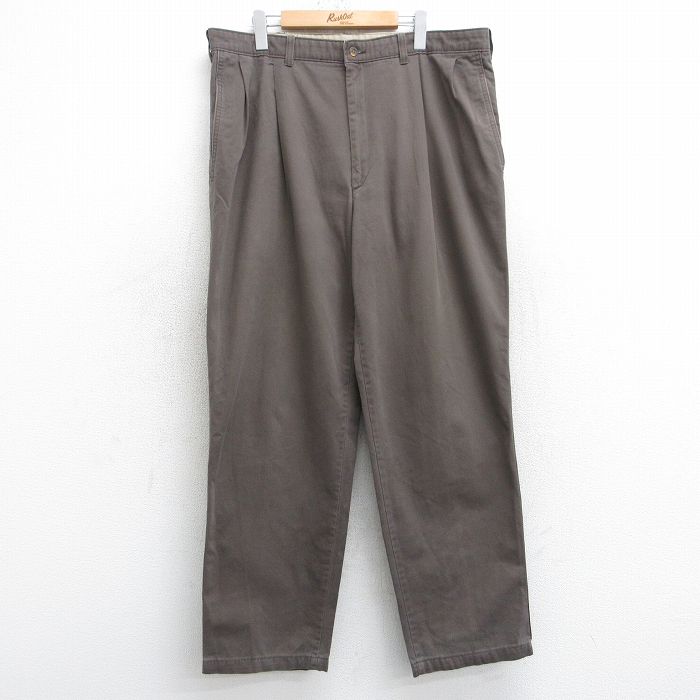 【20%OFF】W37★古着 パンツ ジーンズ メンズ コットン 茶 ブラウン 25aug05 中古 ボトムス ジーパン Gパン ロング