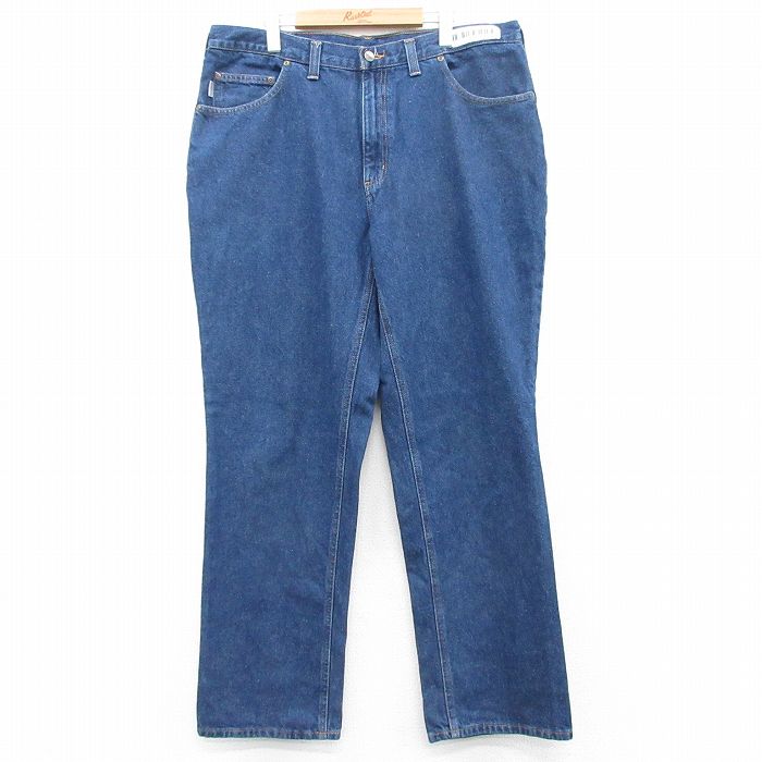 【20%OFF】W38★古着 カーハート Carhartt ジーンズ メンズ コットン 濃紺 ネイビー デニム 25aug06 中古 ボトムス ジーパン Gパン ロング パンツ
