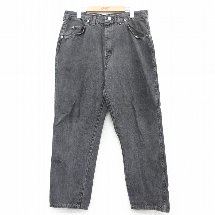 【20%OFF】W36★古着 ラングラー Wrangler ジーンズ メンズ 90年代 90s コットン USA製 黒 ブラック デニム 【spe】 25aug06 中古 ボトムス ジーパン Gパン ロング パンツ