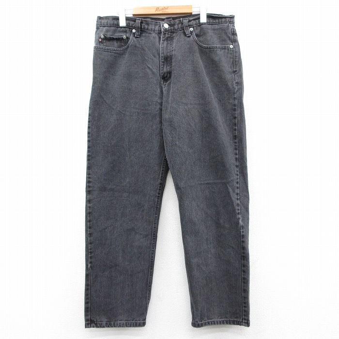 W36★古着 ラルフローレン Ralph Lauren ポロジーンズ ブランド ジーンズ メンズ コットン 黒 ブラック デニム 【spe】 25aug06 中古 ボトムス ジーパン Gパン ロング パンツ