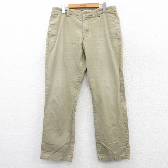 W33★古着 バナナリパブリック BANANA REPUBLIC ブランド パンツ メンズ コットン ベージュ カーキ 25aug06 中古 ボトムス ロング