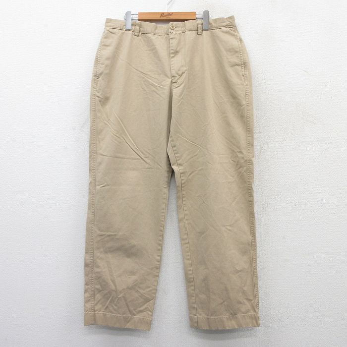 【20%OFF】W38★古着 エルエルビーン LLBEAN パンツ メンズ 00年代 00s コットン ベージュ カーキ 25aug06 中古 ボトムス ロング