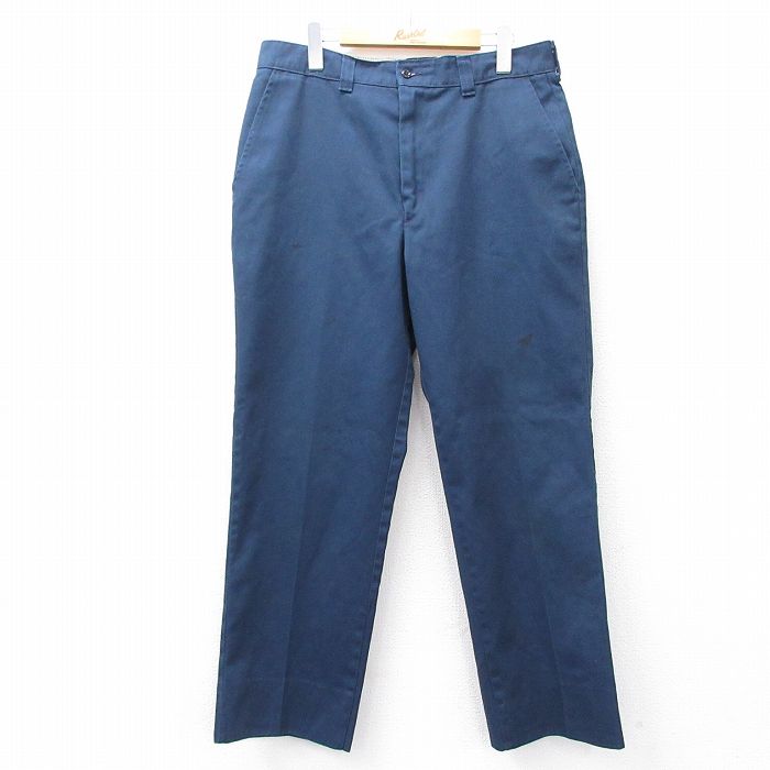 W34★古着 ビッグベン BIG BEN ワーク パンツ メンズ 90年代 90s USA製 紺 ネイビー 【spe】 25aug07 中古 ボトムス ロング