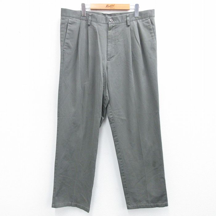 W38★古着 ドッカーズ パンツ メンズ コットン 緑系 グリーン 25aug07 中古 ボトムス ロング